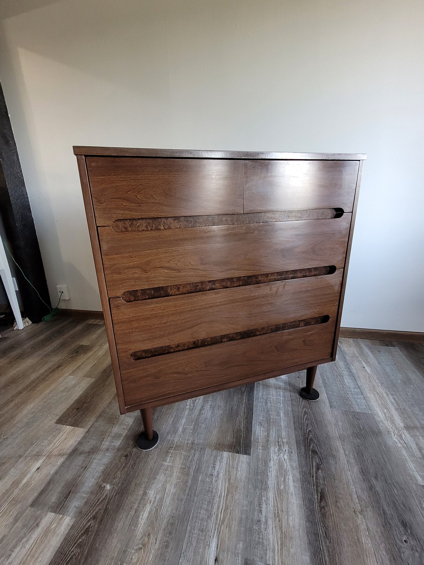 MCM Kroehler Dark Walnut Dresser Set