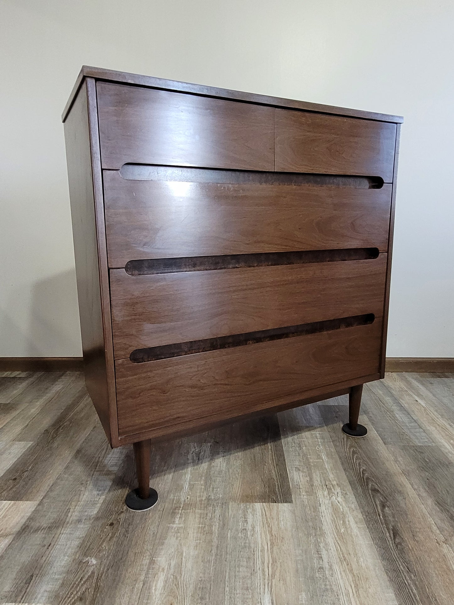 MCM Kroehler Dark Walnut Dresser Set