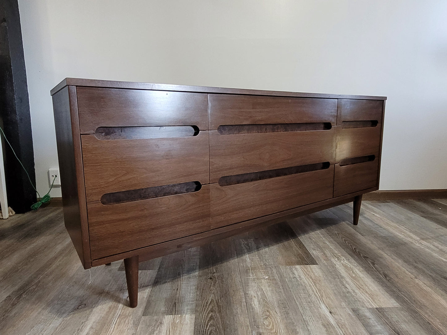 MCM Kroehler Dark Walnut Dresser Set
