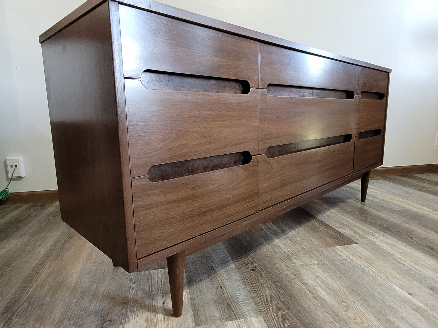 MCM Kroehler Dark Walnut Dresser Set