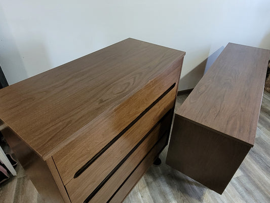 MCM Kroehler Dark Walnut Dresser Set